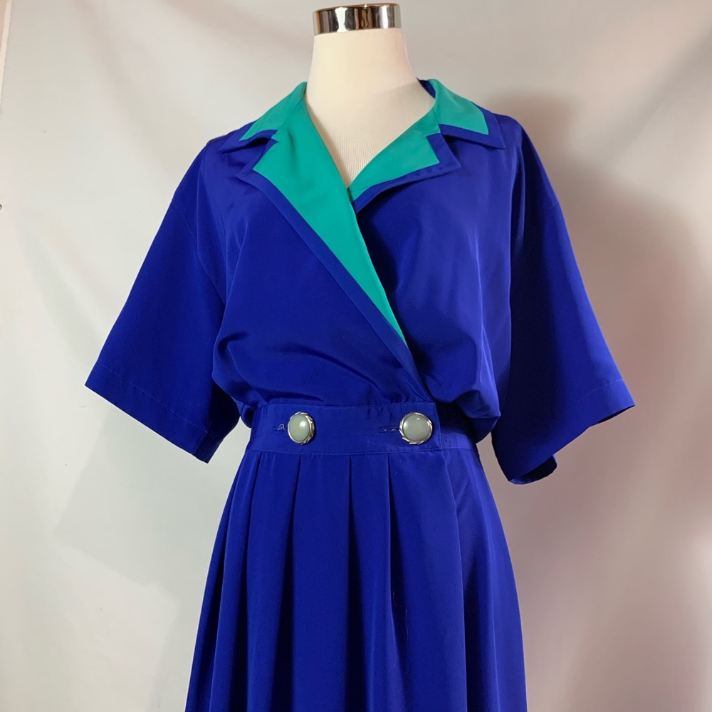 Vintage Blue/Green Leslie Fay Dress